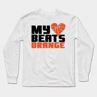 My heart beats orange Long Sleeve T-Shirt